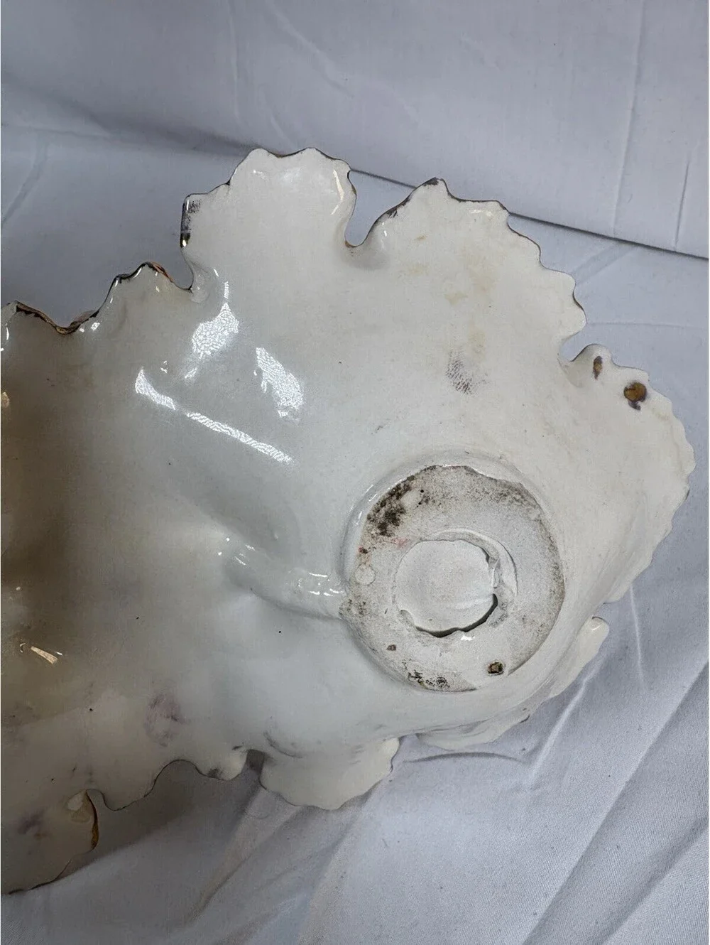 Porcelain Double Sides Leaf Candy Dish Gold Leaf